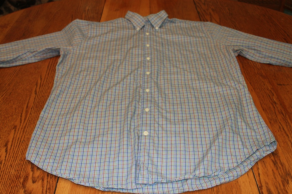 Peter Millar Shirt Mens Extra Large Blue Green Plaid Button Down Cotton Casual
